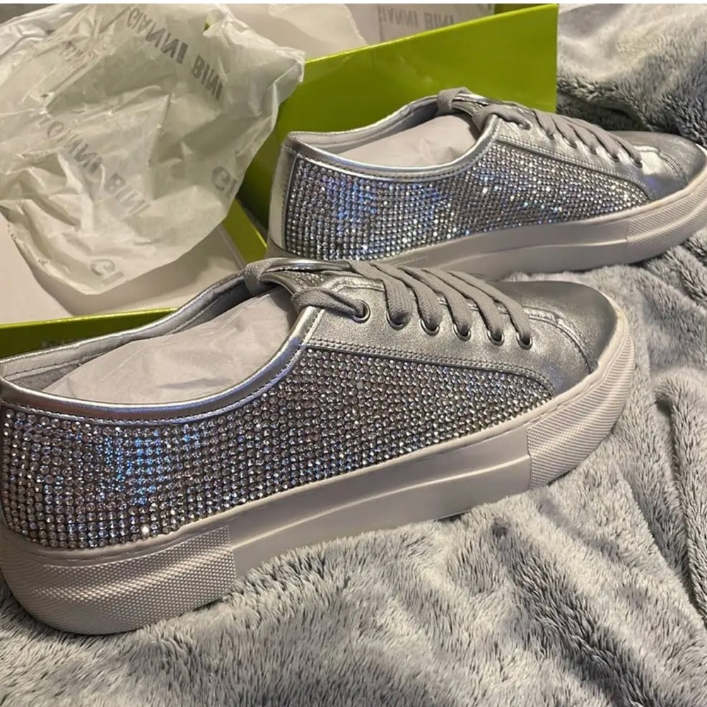 New with box. Gianni Bini zennaa sneakers with Rhinestones.